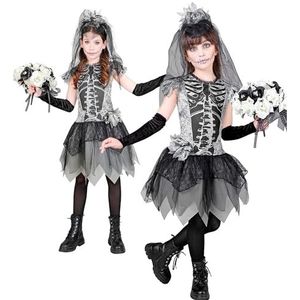 Widmann Costume de mariée squelette, robe de mariée fantôme, faucheuse, Day of the Dead