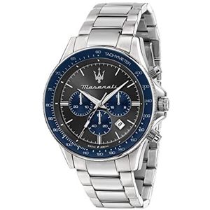Maserati Herenhorloge, collectie Sfida Limited Edition, chronograaf, kwarts, R8873640018, zilver, 44 mm, armband, zilver., armband