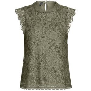 PIECES Pcolline Sl Lace Top Noos, blauwgroen, XL, Blauwgroen