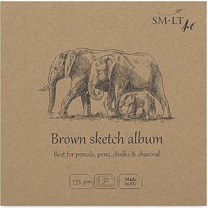 SM-LT Tekenboek, bruin, 14 x 14 cm