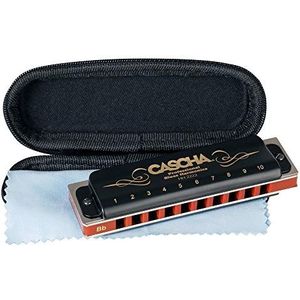 Cascha Major Sib Harmonica voor beginners en gevorderden, hoogwaardige diatonische harmonica met 10 gaten, uitstekend geluid, ideale opslag en onderhoud met etui en Harmonica Blues verzorgingsdoek