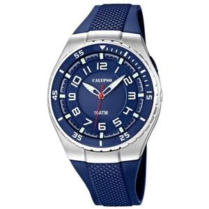 Calypso Watches K6063/2 jongenshorloge, kwarts, analoog, kunststof armband, blauw/blauw, armband, Blauw/Blauw, Riem