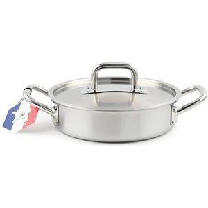 LAGUIOLE, Triplex sauspan 28 x 8 cm Triplex roestvrij staal 304/aluminium/430, inhoud 4 l, professionele handgrepen, compatibel met alle warmtebronnen, inclusief inductie, easy