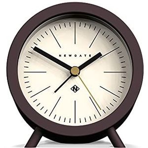 NEWGATE Fred Barrel Wekker ""No-Tick"", ronde klok, retro wekker, analoge wekker zonder tick, kleine analoge bureauklok (crème)