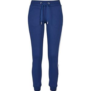 Urban Classics Dames Joggingbroek Dames College Contrast Joggingbroek Dames met strepen en trekkoord 4 kleuren XS tot 5XL Blauw Wit Zwart XS, blauw/wit/zwart