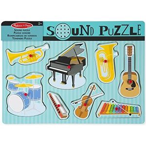 Melissa & Doug Puzzel met geluidsinstrumenten, cadeau voor jongens of meisjes van 2, 3, 4 jaar, Montessori houten speelgoed, speelgoed voor de eerste leeftijd, educatief speelgoed voor activiteit en