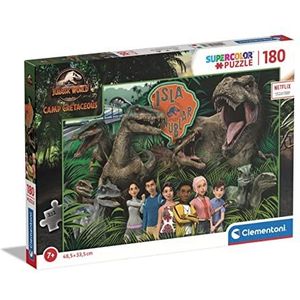 Clementoni Park Supercolor Jurassic World Camp Cretaceous, Netflix-serie, 180-delig, gemaakt in Italië, kinderen 7 jaar, cartoon-puzzel, meerkleurig, 29774