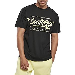 Southpole Heren T-shirt met korte mouwen in oversized look verkrijgbaar in 3 kleuren, S tot XXL, zwart.