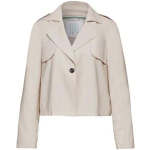 STREET ONE Korte trenchcoat voor dames, A212210, zandbeige, glad, regular, zandbeige, één maat, Beige zand glad