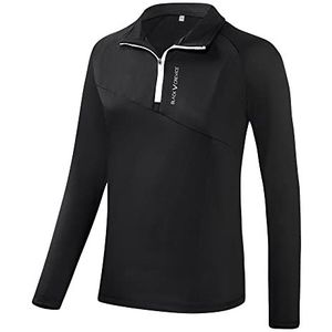 Black Crevice Dames functioneel shirt met ritssluiting, zwart, maat 44