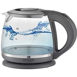 Adler AD 1286 - waterkoker - 2 Ltr - Grijs, Transparant - 2200 W