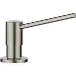 BLANCO Torre Satin Platinum afwasmiddeldispenser, geschikt voor alle Blanco keukenkranen, eenvoudig van bovenaf te vullen, zeepdispenser, gat van 35 mm nodig,