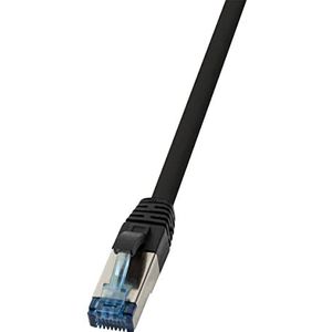 Logilink CQ6075S netwerkkabel 5m Cat6a S/FTP (S-STP) zwart - netwerkkabel (5 m, Cat6a, S/FTP (S-STP), RJ-45, RJ-45, Zwart)
