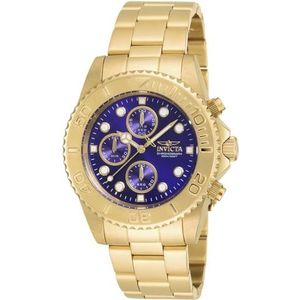 Invicta Pro Diver - Herenhorloge kwarts van roestvrij staal - 43 mm, Goud/Blauw, Horloge