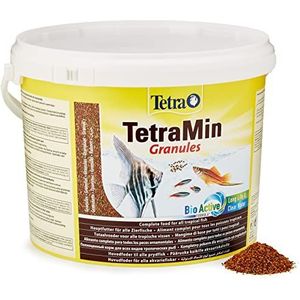 Tetra Min granulaat – voer voor langzaam vallende vissen, ideaal voor vissen in de middelste waterlaag van het aquarium, emmer van 10 liter
