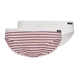 Skiny Every Day in Cottonlace Multipack Slip (2 stuks) voor jongens, Coral Stripes Selection, 140, Coral Stripes Selection