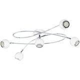 EGLO LED plafondlamp Locanda, 5 lichtpunten, plafondspot van metaal, woonkamerlamp in wit, chroom, spots incl. GU10-lamp, warmwit