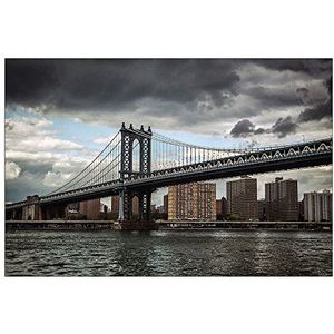 ArtPlaza Tom Eversley Manhattan Bridge NYC schuifgordijn hout, meerkleurig, 90 x 60 cm