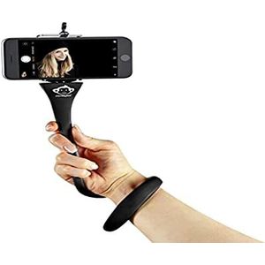 MONKEYSTICK Zwart - Selfiestick voor mobiele telefoon en GoPro/flexibel statief / antislip siliconen coating