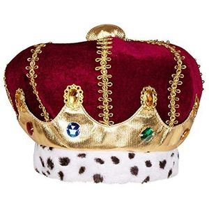 Boland 36106 - Majesteit hoed meerkleurige kroon volwassenen koning duk pluche hoed carnaval themafeest