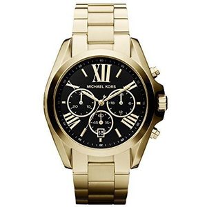 Michael Kors Bradshaw dameshorloge met kwartschronograaf en roestvrijstalen horlogeband van 43 mm, zwart.