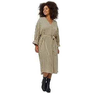 Peppercorn Lykke Sabia Halflange gebogen damesjurk | Beige UK | Herfstjurken | Maat 46, 0273P Warm Sand PR, 0273p Warm Sand Pr, 46 Grote Maat, 0273p Warm Sand Pr