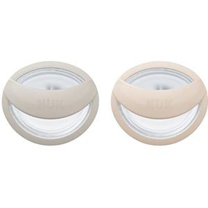 NUK MommyFeel fopspeen in set van 2, voor een intacte borstvoedingsrelatie, BPA-vrije siliconen, 0-9 maanden, 2 stuks, grijs en beige