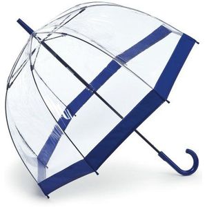 Fulton Birdcage 1 paraplu voor dames, marineblauwe rand, één maat, stokparaplu, Marineblauwe rand, Stokparaplu