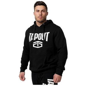 Tapout Active Basic Hoodie Sweatshirt met capuchon voor heren, Zwart/Wit