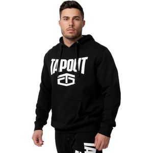 Tapout Active Basic Hoodie Sweatshirt met capuchon voor heren, Zwart/Wit