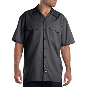Dickies Werkhemd, korte mouwen, groot en groot, button-down-hemd (1 stuk), Antraciet