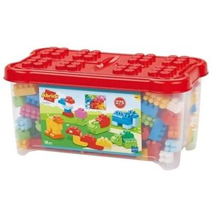 Ecoiffier Toys -1389 - Opbergdoos en Abrick-stapelstenen - Bouwspel voor kinderen - 275 stukjes - Vanaf 18 maanden - Made in France