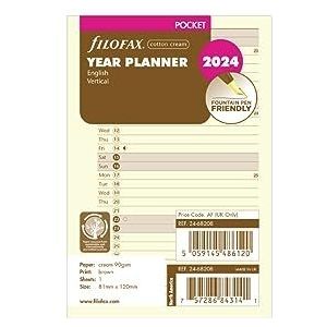 Filofax Pocket 2024 katoenen jaarplanner crème