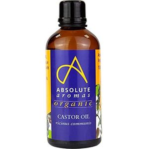 Absolute Aromas Biologische ricinusolie, 100 ml, zuiver, natuurlijk, biologisch, dierproefvrij en veganistisch, voor haar, wimpers, wenkbrauwen en massage