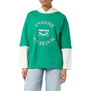 Trendyol Hoodie en Slogan Jumpsuit dames, groen, S, Groen