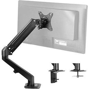 Vivo LCD-monitor tafelhouder zwart in hoogte verstelbaar pneumatische arm voor 1 monitor tot 27 inch matte arm