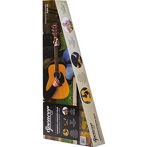 SPENCER BY EKO SAP-10 Natural - Pack guitare acoustique naturelle + 3 médiators + accordeur à clip + sac en tissu + bandoulière + cours de guitare en ligne (maximum Varini)