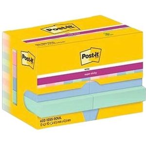 Post-it Lot de 12 notes adhésives Super Sticky multicolores 47,6 x 47,6 mm (2 unités)