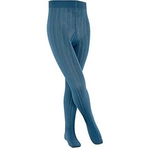 FALKE Classic Rib Unisex panty voor kinderen, katoen, wit, zwart, meer kleuren, middelhoge maat, ondoorzichtig, dik, warm, geribbeld, 1 paar, blauw (Denim 6062)