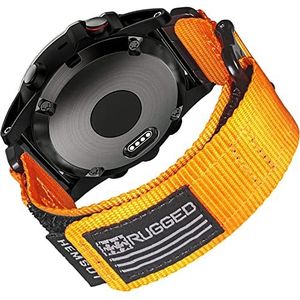 Horlogebandje, compatibel met Garmin-polshorloge, zeer robuust nylon sportbandje met geweven gesp, voor Fenix /Forerunner/Vivoactive/Approach/MARQ/Quatix/D2-series, robuust reservebandje, voor heren