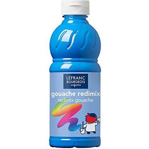 Lefranc Bourgeois - Redimix vloeibare gouache voor kinderen - Fles 500ml - Fluorescerend blauw