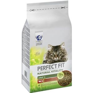 Perfect Fit Natural Vitality Adult 1+ - Droogvoer voor volwassen katten vanaf 1 jaar - rundvlees en kip - ondersteunt de vitaliteit - 6 kg