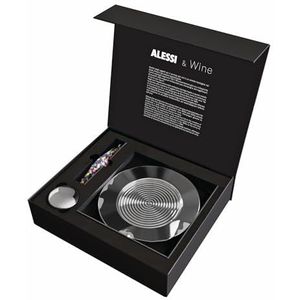 Alessi Alessi & Wine GAM32SET Design wijnset bestaande uit Sommelier kurkentrekker, expansiestop en flessenonderzetter