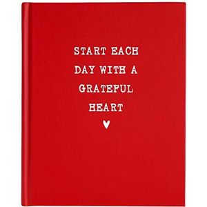 CR GIBSON Fitlosophy Fitspiration Unisex dagboek, 16 weken, fitness inspiratie, Guided Heart Grateful Heart, 20,3 x 16,5 cm, rood