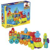 Mega Bloks De Letter Trein DXH35 Speelgoed voor baby's en kinderen van 1 tot 5 jaar, 60 delen