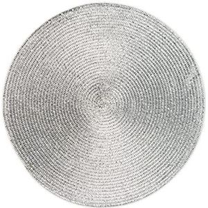 Excelsa Set van 6 placemats, zilver, diameter 36 cm