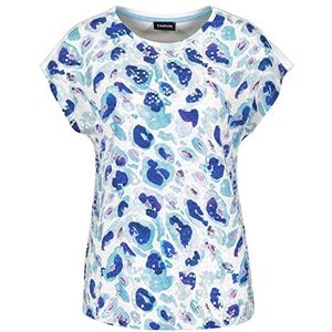 Taifun T-shirt voor dames met uitbrenner-effect, korte mouwen, ronde hals, patroon, offwhite print