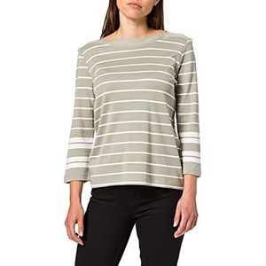 TOM TAILOR Dames Gestreept T-shirt, 27272 – Green Irregular Stripe