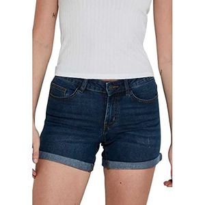 Noisy May Dames Jeans Shorts, Denim, middenblauw