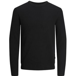 Jack & Jones Jjeperfect gebreide herentrui met ronde hals, zwart.